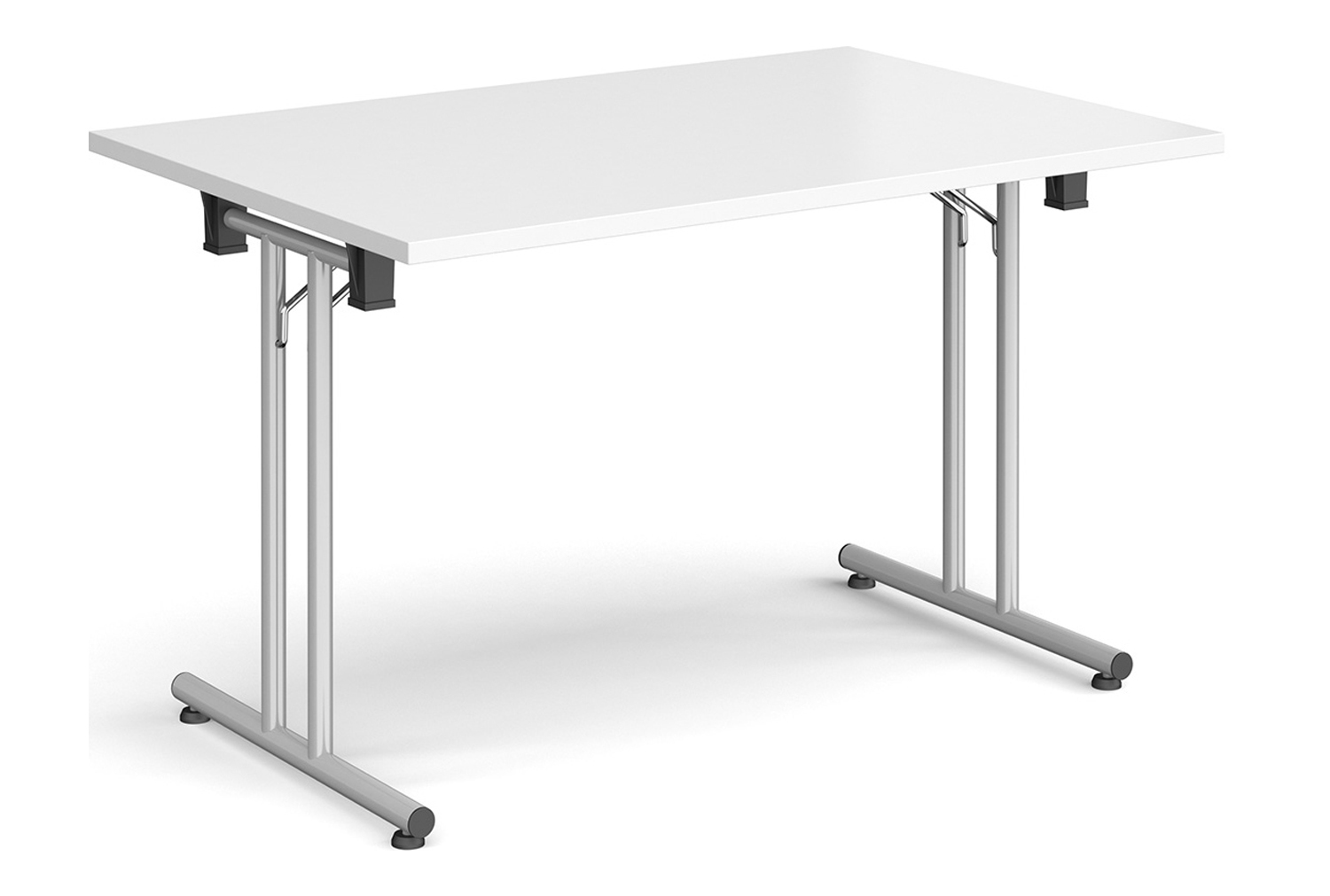 Durand Rectangular Folding Table, 120wx80dx73h (cm), Silver Frame, White, Express Delivery