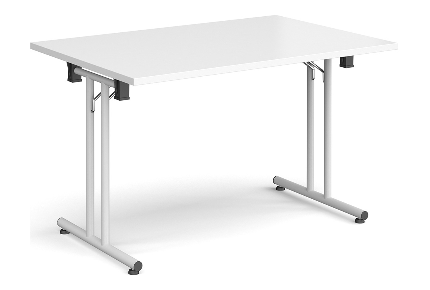 Durand Rectangular Folding Table, 120wx80dx73h (cm), White Frame, White, Express Delivery