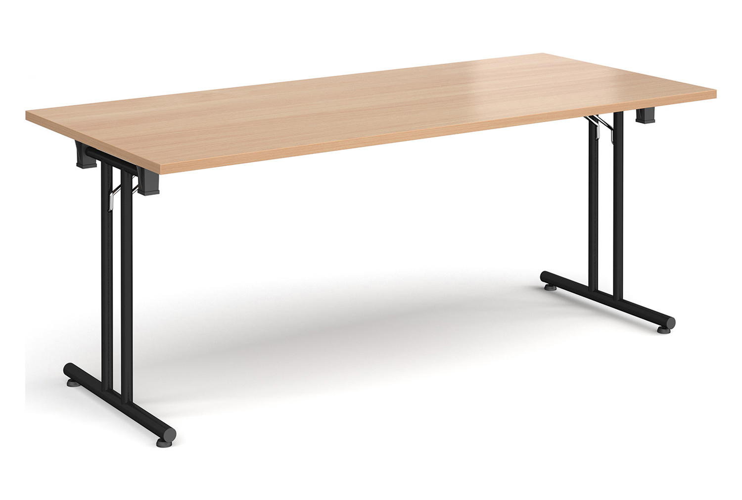 Durand Rectangular Folding Table, 180wx80dx73h (cm), Black Frame, Beech