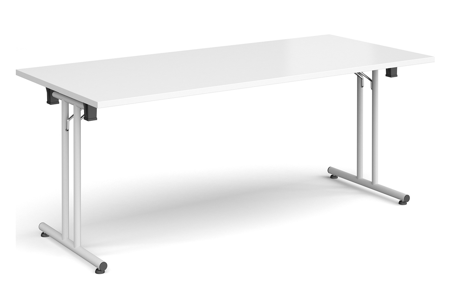 Durand Rectangular Folding Table, 180wx80dx73h (cm), White Frame, White, Express Delivery