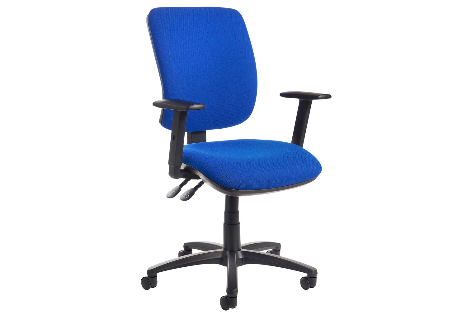 Isla High Back Fabric Operator Office Chair Adjustable Arms (Blue), Fully Installed