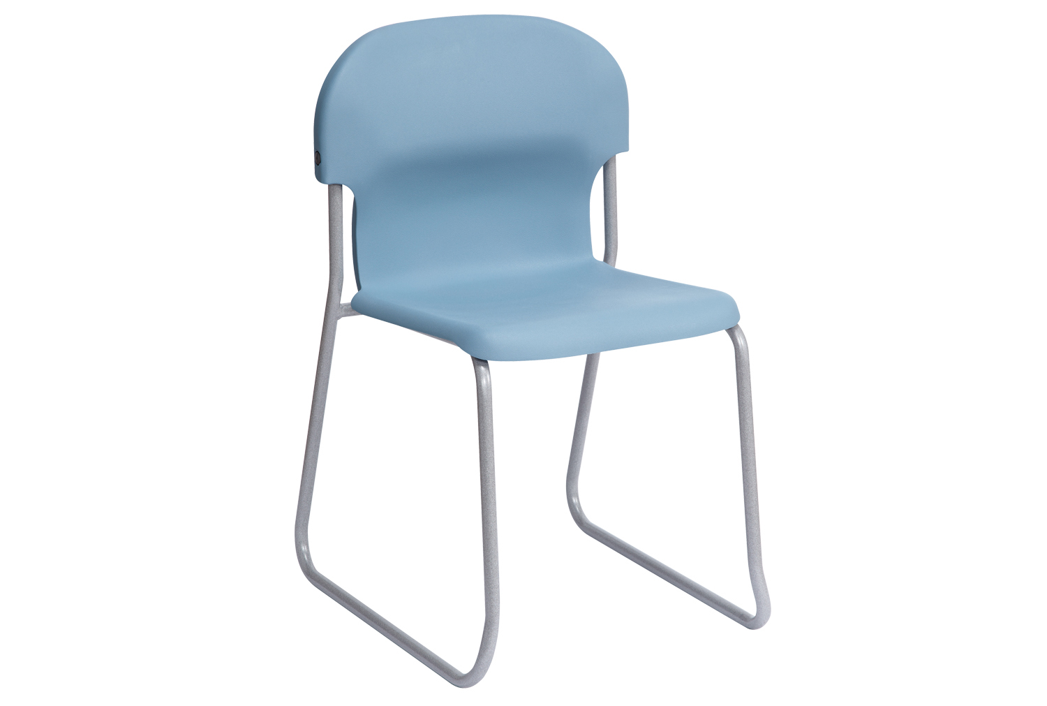 Qty 8 - Metalliform Chair 2000 Skid Base School Classroom Chair, 43h, Charcoal Frame, Blue