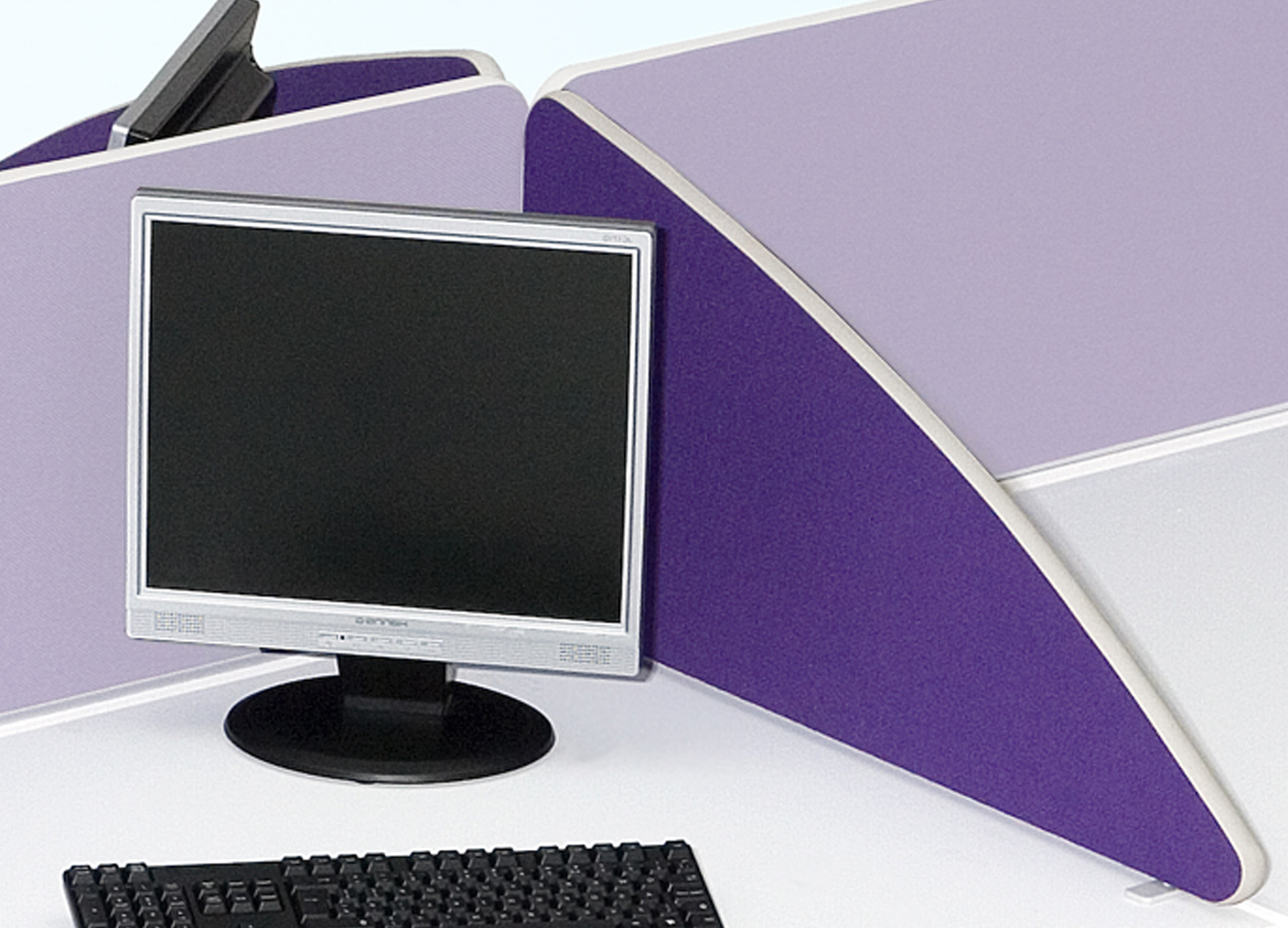 Callisto Radius Desktop Office Screens, 80wx50h (cm), Burgundy