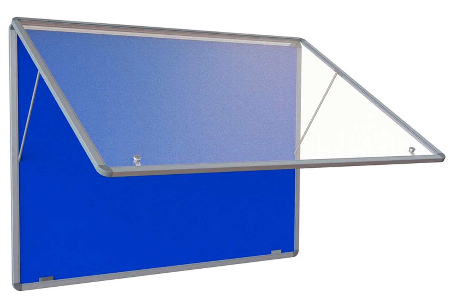 Flameshield Top Hinged Noticeboard, 90wx60h (cm), Blue