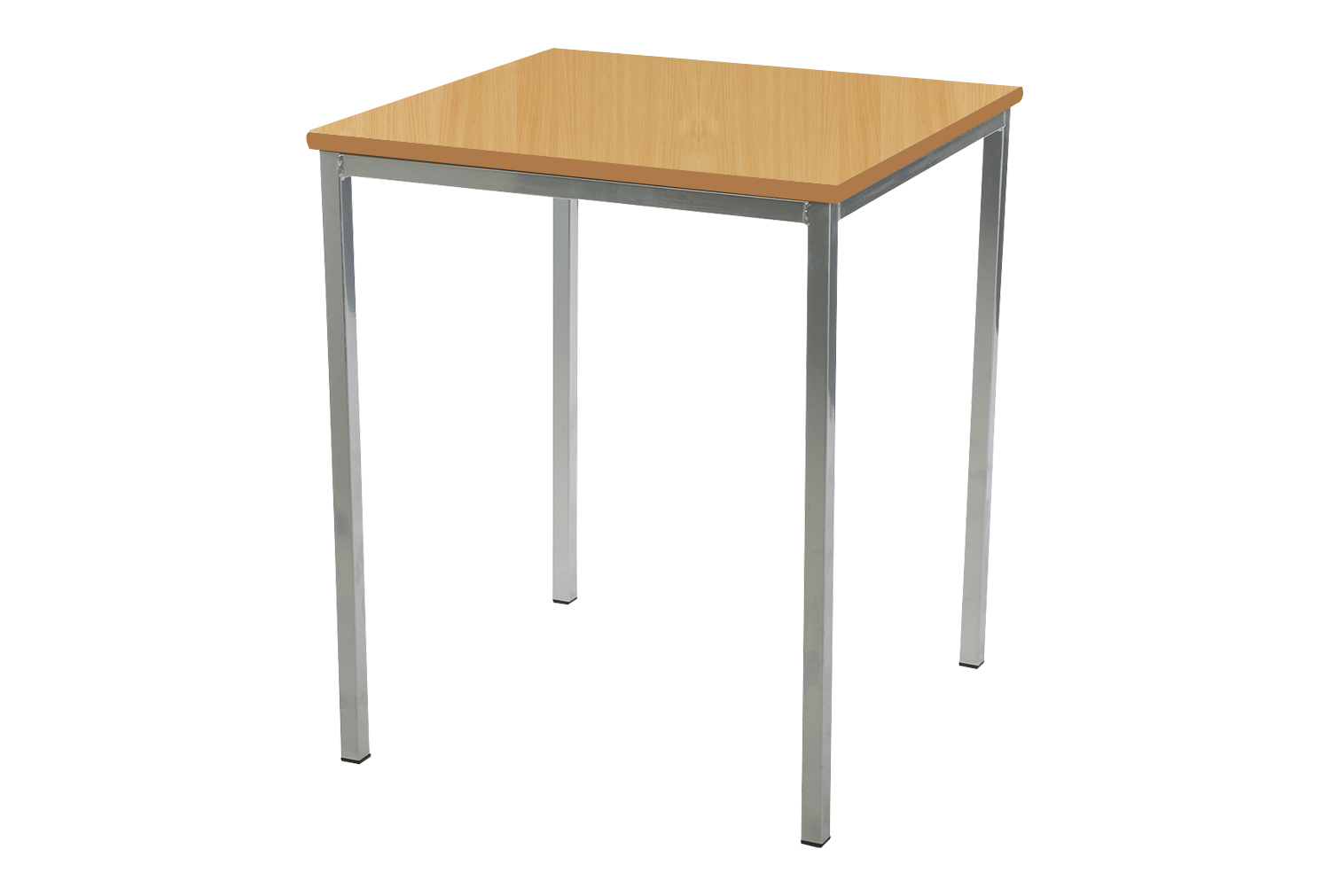 Qty 6 - Educate Fully Welded Square School Classroom Tables 11-14 Years (MDF Edge), 60wx60d (cm), Dark Grey Frame, Light Grey Top, MDF Edge