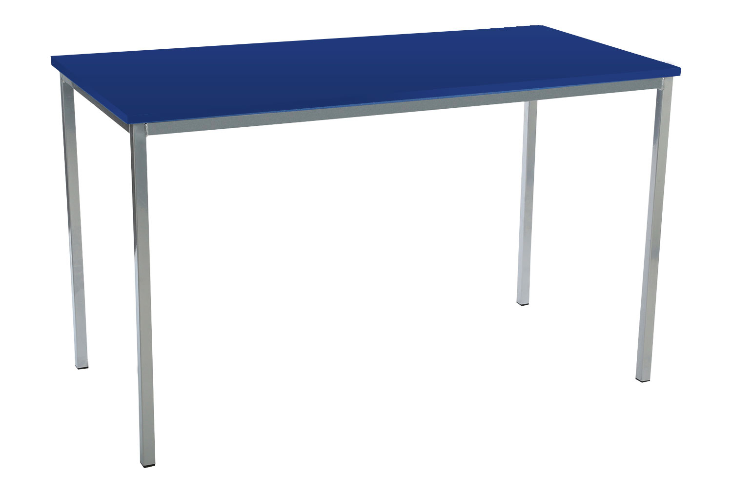 Qty 6 - Educate Fully Welded Rectangular Classroom Tables 14+ Years (PVC Edge), 120wx60d (cm), Light Grey Frame, Blue Top