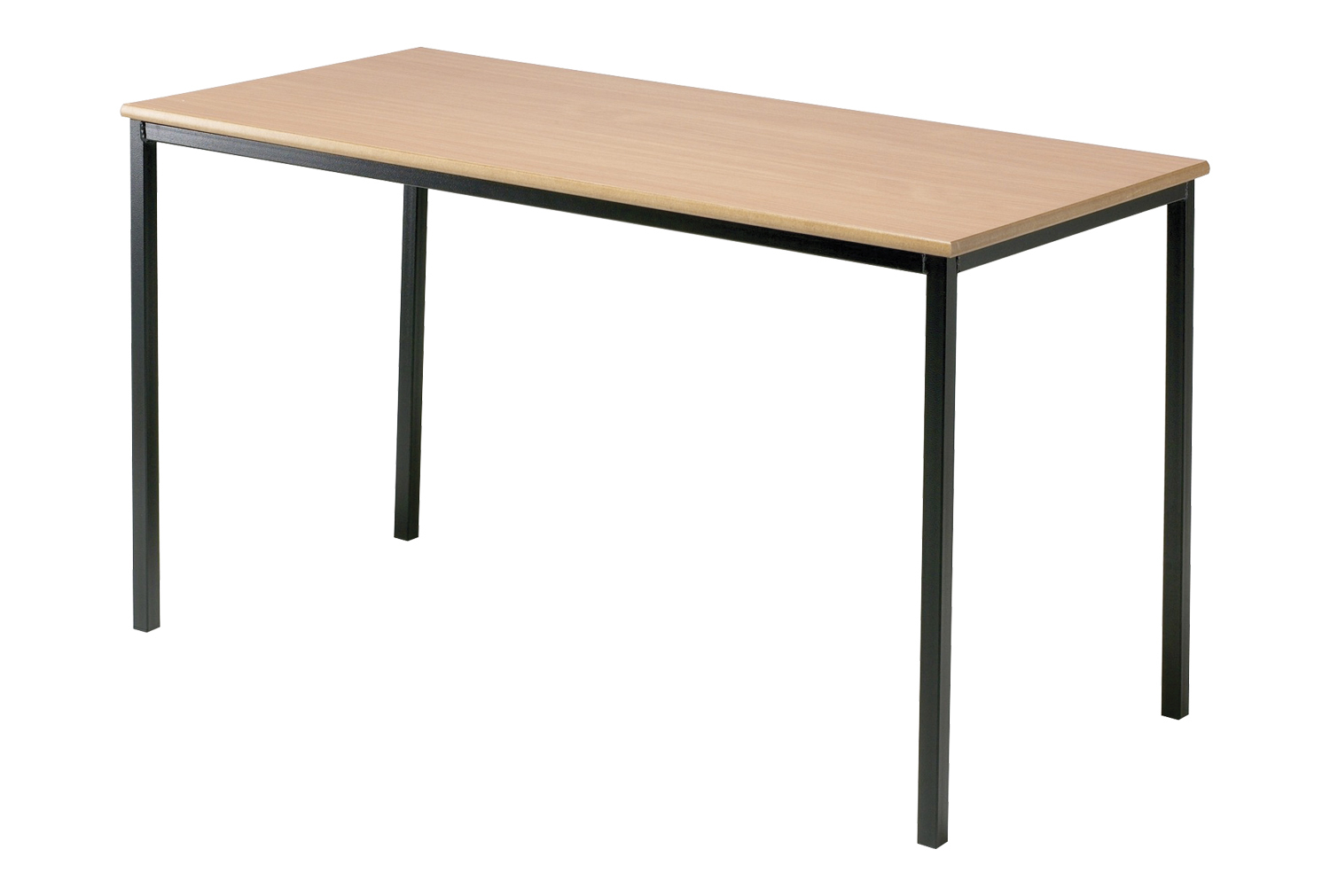 Qty 6 - Educate Fully Welded Rectangular Classroom Tables 14+ Years (MDF Edge), 120wx60d (cm), Charcoal Frame, Beech Top