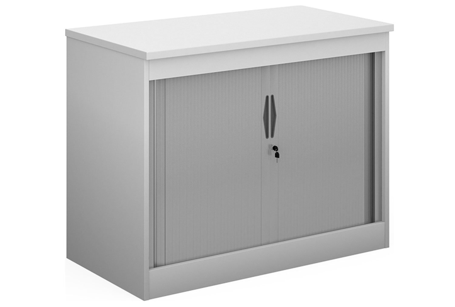 All White Premium Systems Multi Storage Tambour Office Cupboards, 102wx55dx80h (cm)