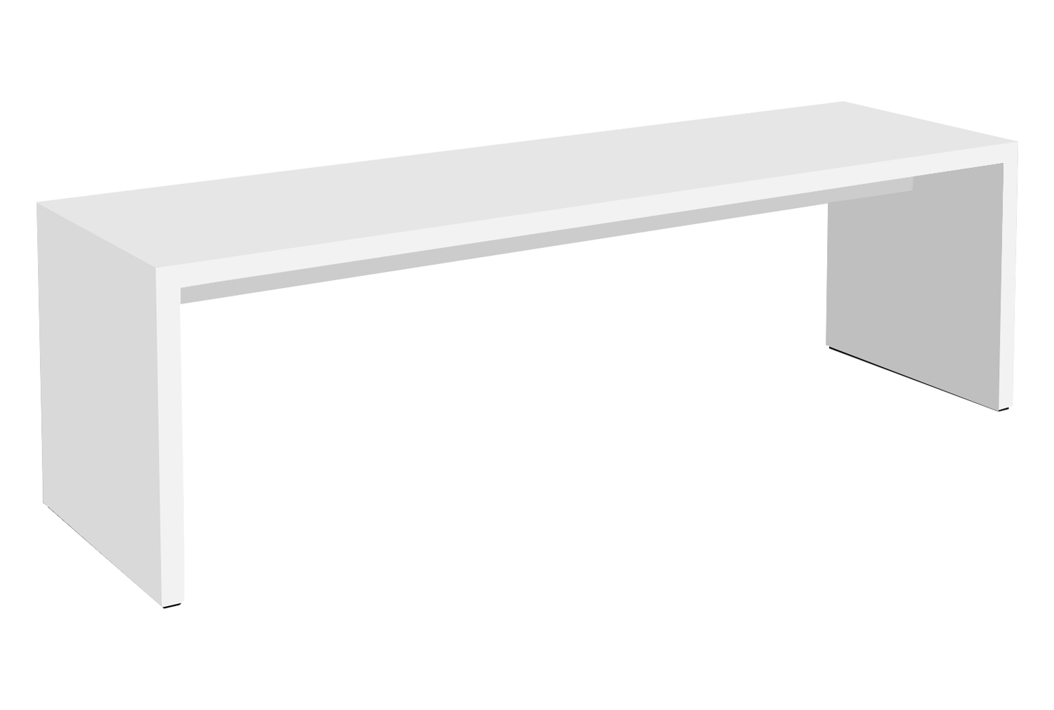 Natuna Mono Bench Dining Table, 20w (cm), White