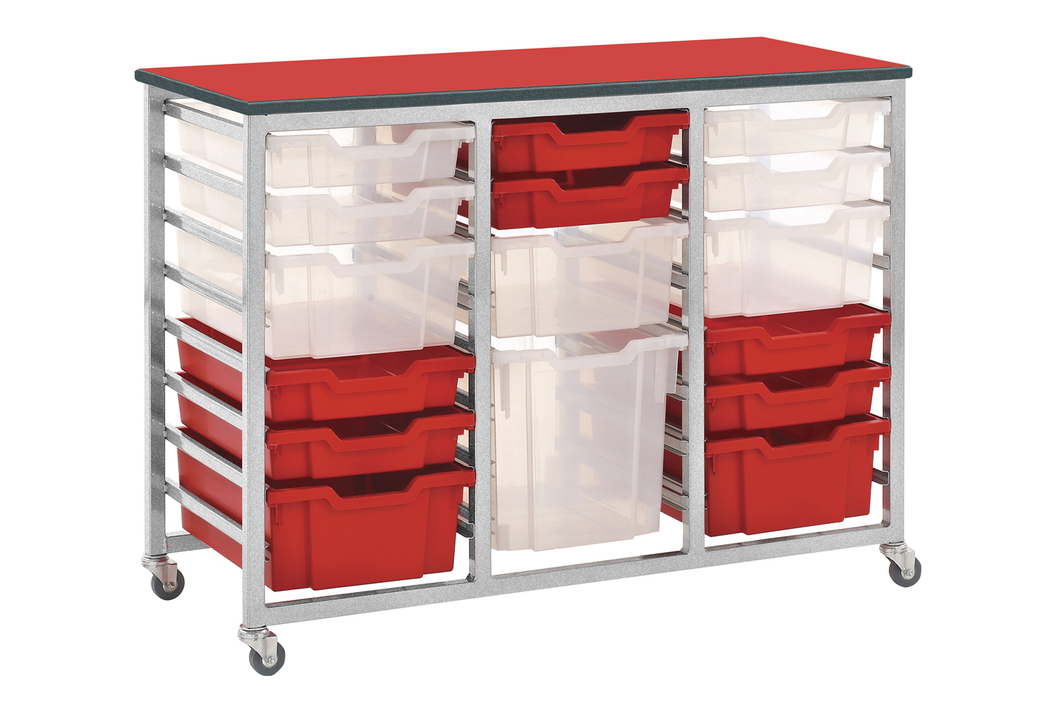 Metalliform Triple Column Metal Classroom Tray Storage Unit Only (Holds 24 Standard Classroom Trays)