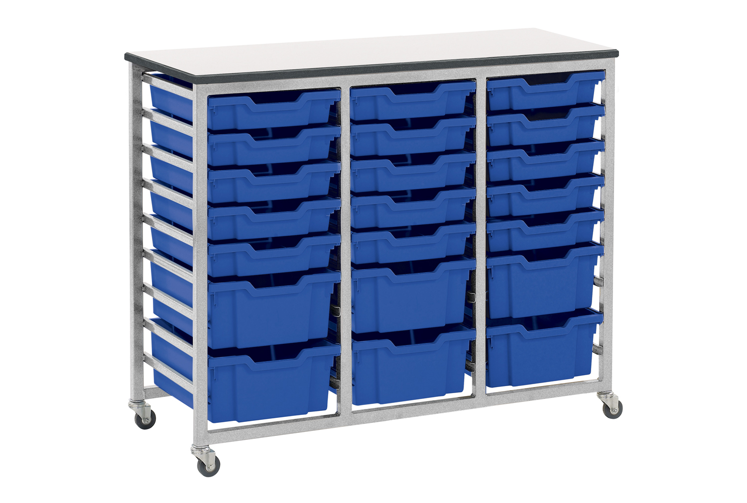 Metalliform Triple Column Metal Classroom Tray Storage Unit Only (Holds 27 Standard Classroom Trays)