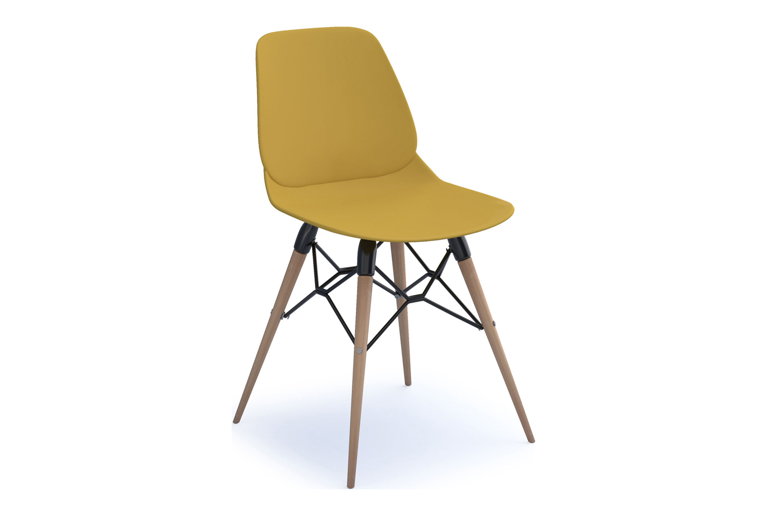 Sylvia Wooden Frame Chair, Mustard, Express Delivery