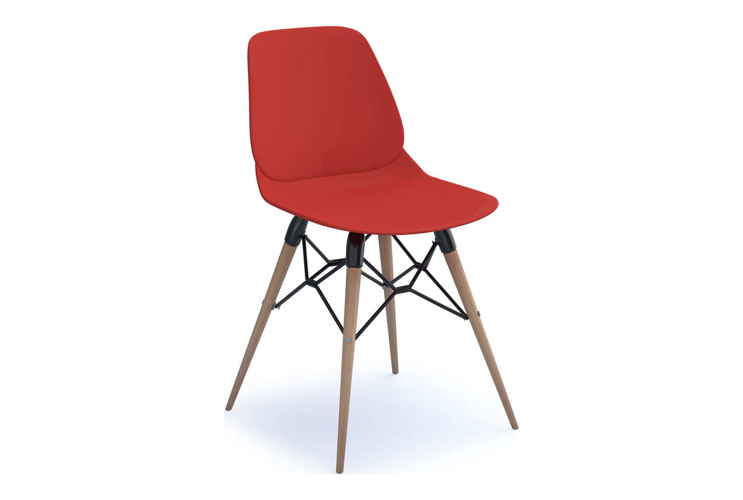 Sylvia Wooden Frame Chair, Red, Express Delivery