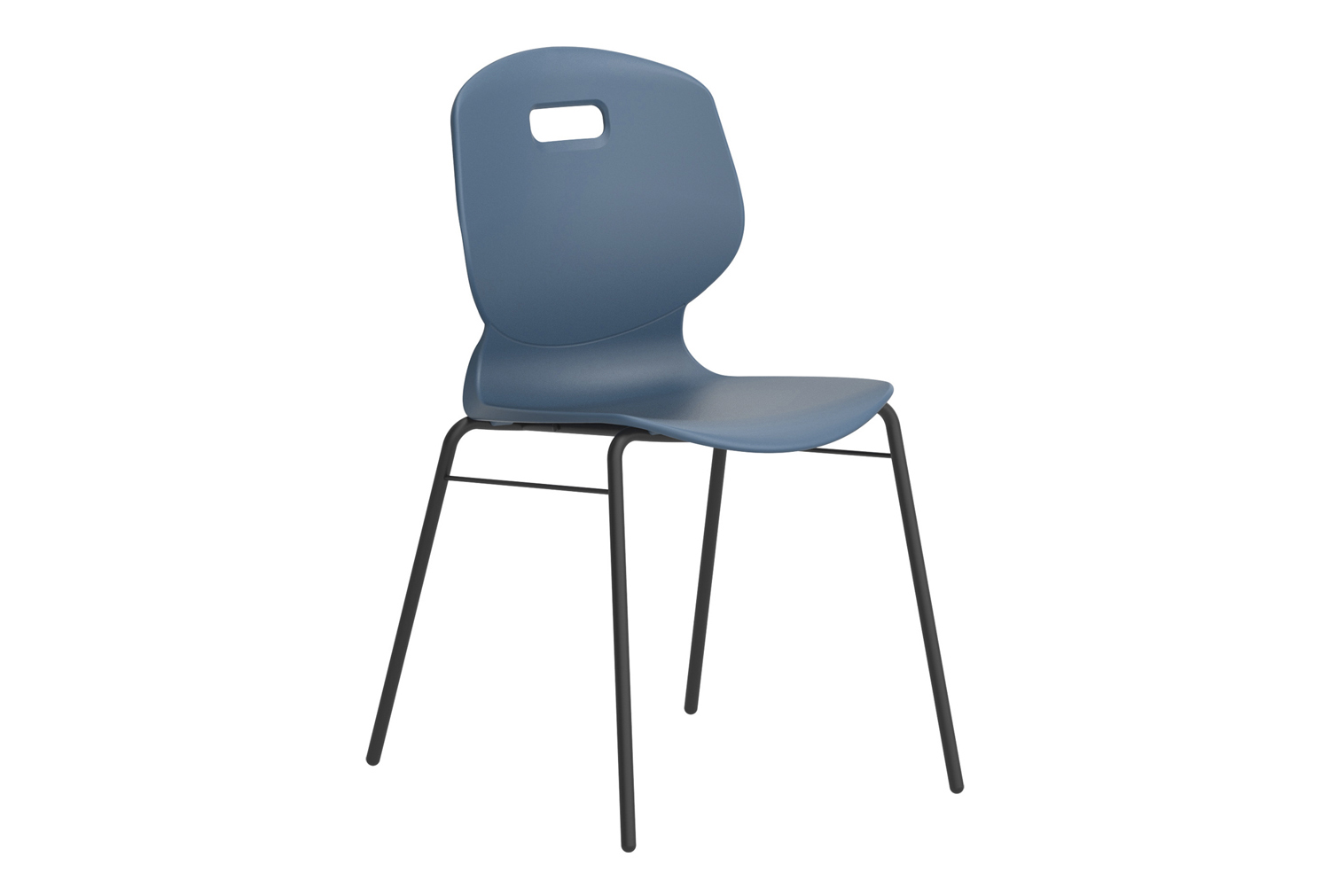Arc 4 Leg Classroom Chair (Leg Brace), 14+ Years - 43wx41dx46h (cm), Black, Steel Blue Shell