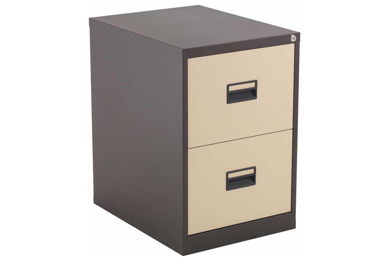 Value Line Metal Filing Cabinet, 2 Drawer - 47wx62dx70h (cm), Coffee/Cream