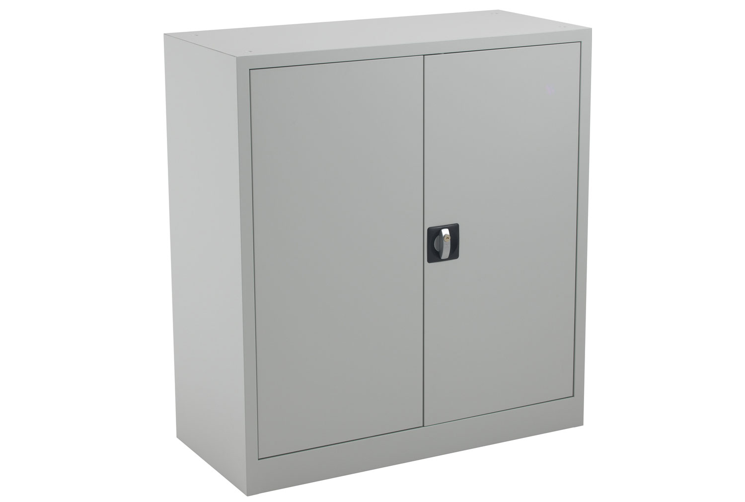 Value Line Metal Double Door Office Cupboards, 2 Shelf - 92wx42dx100h (cm), Grey, Express Delivery