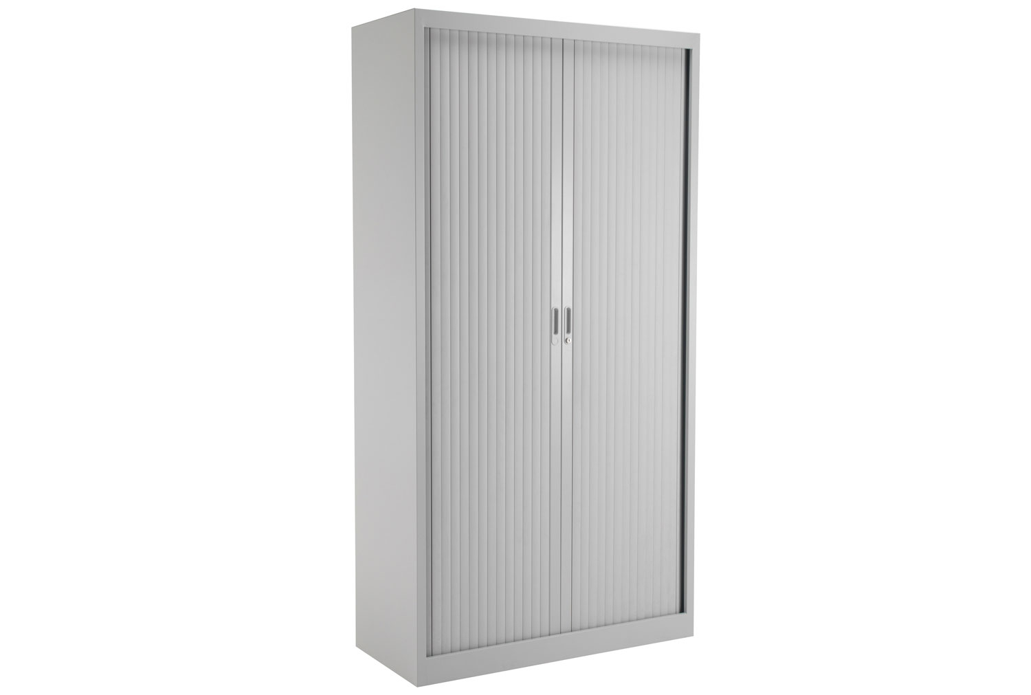 Value Line Metal Tambour Door Office Cupboards, 4 Shelf - 100wx45dx195h (cm), Grey, Express Delivery