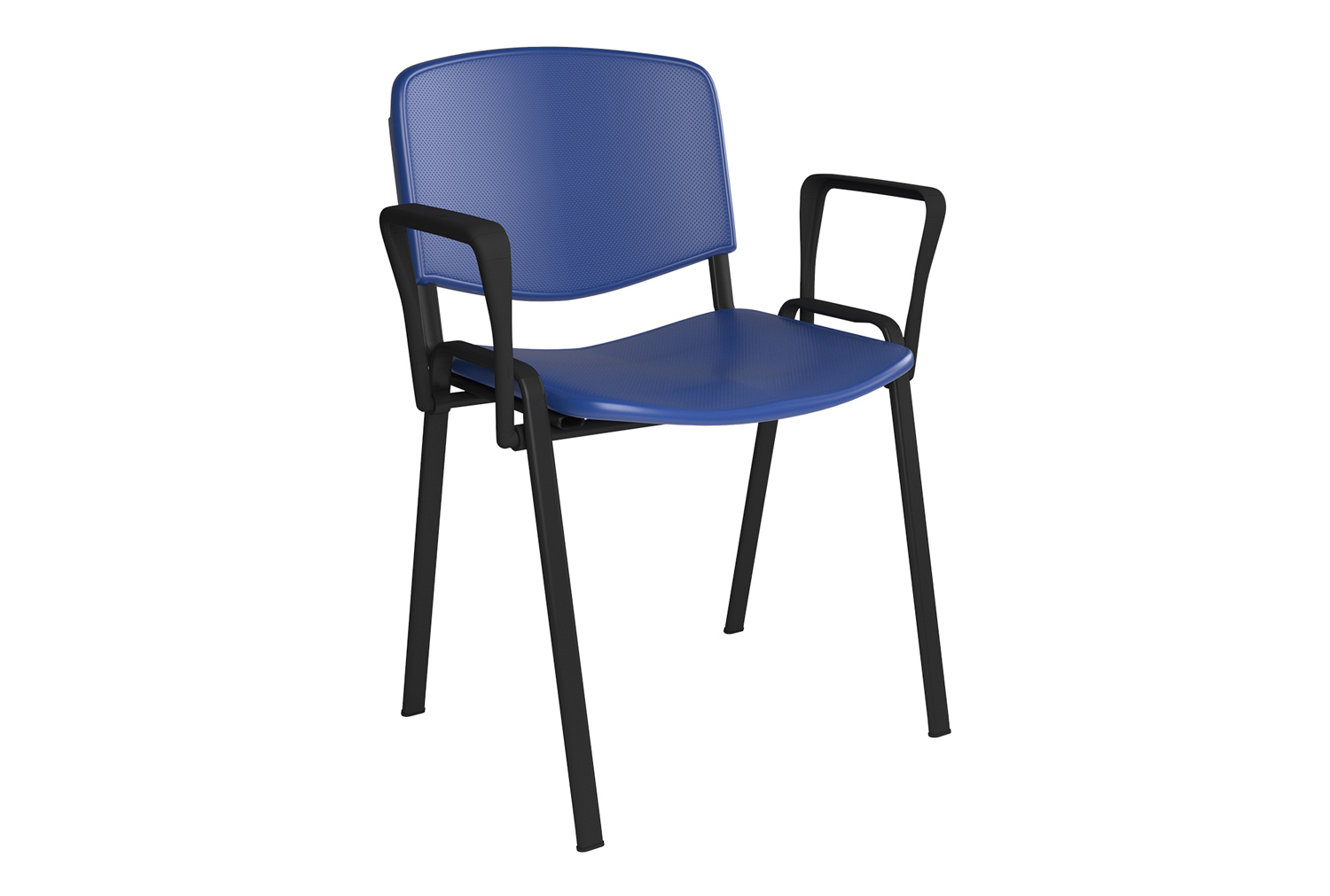 Volta Plastic Stacking Conference Chair With Arms (Black Frame)
