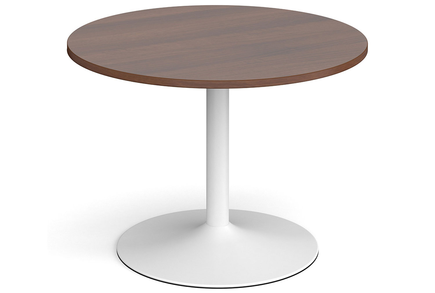 All Walnut Trumpet Base Round Boardroom Table, 100diax73h (cm)