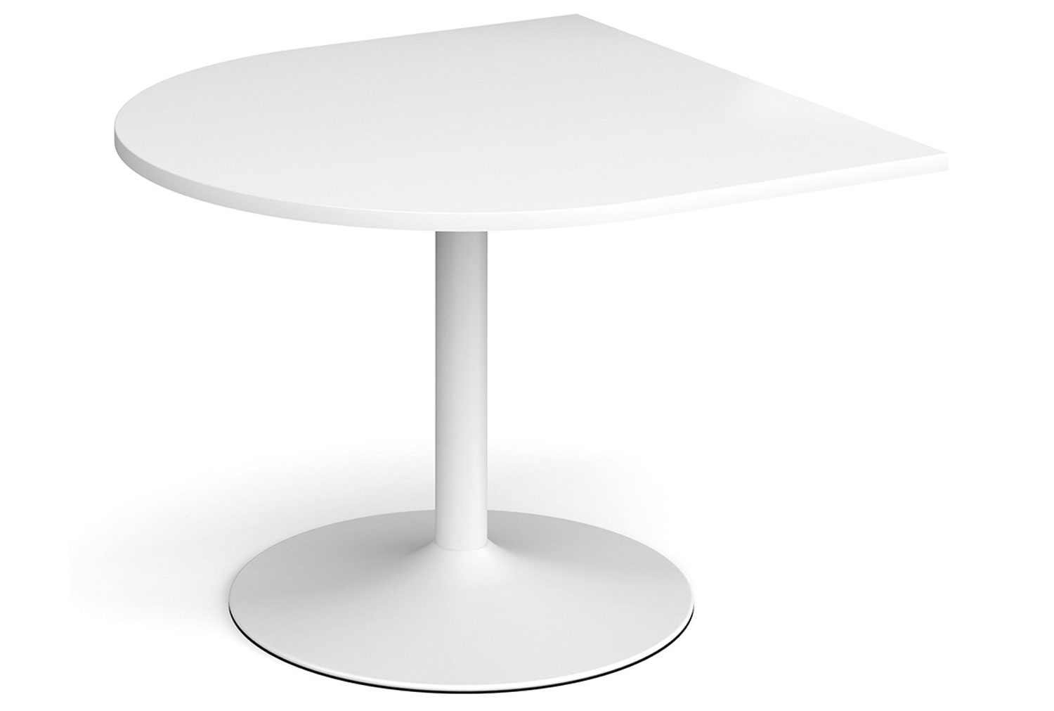 All White Trumpet Base Radial Extension Table, Express Delivery
