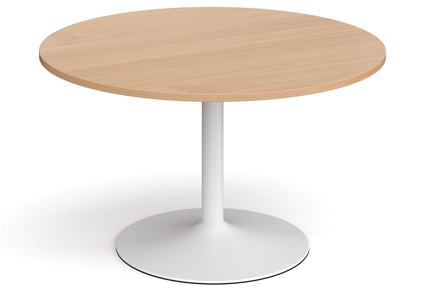 All Beech Trumpet Base Round Boardroom Table, 120diax73h (cm), Fully Installed