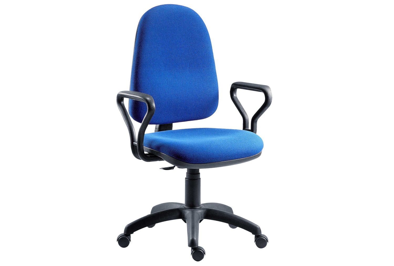 Low Lumbar Operator Office Chair, Fixed Arms, Charcoal