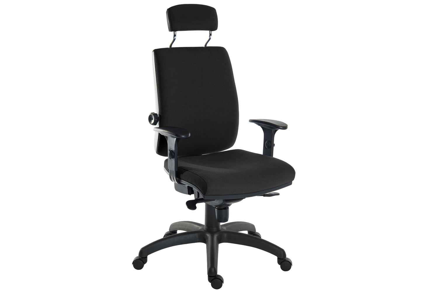 Baron 24HR Ergonomic Office ArmOffice Chair With Headrest (Fabric), Adjustable Arms, Black