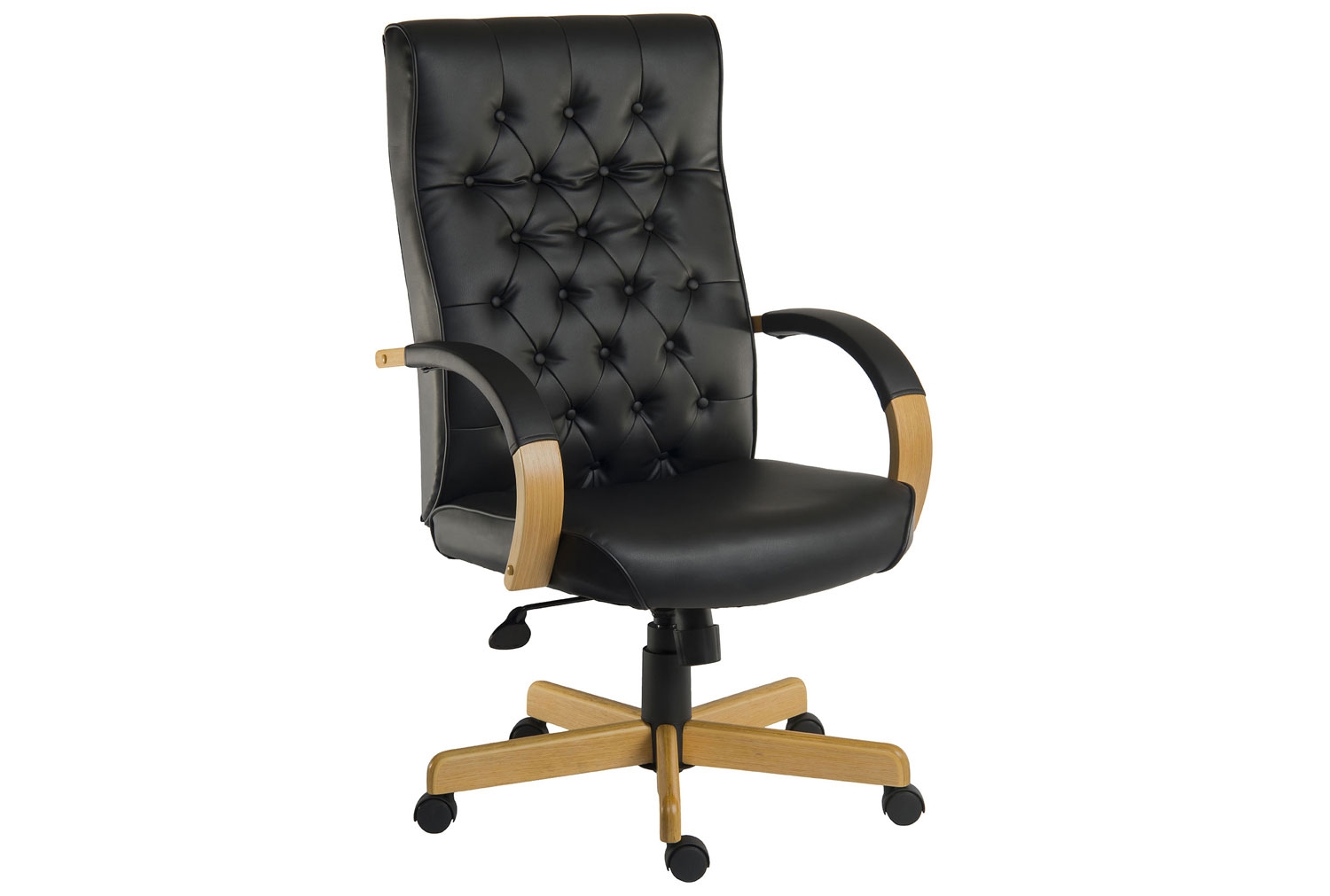 Warwick Leather Faced Executive Office Chair (Black), Fully Installed