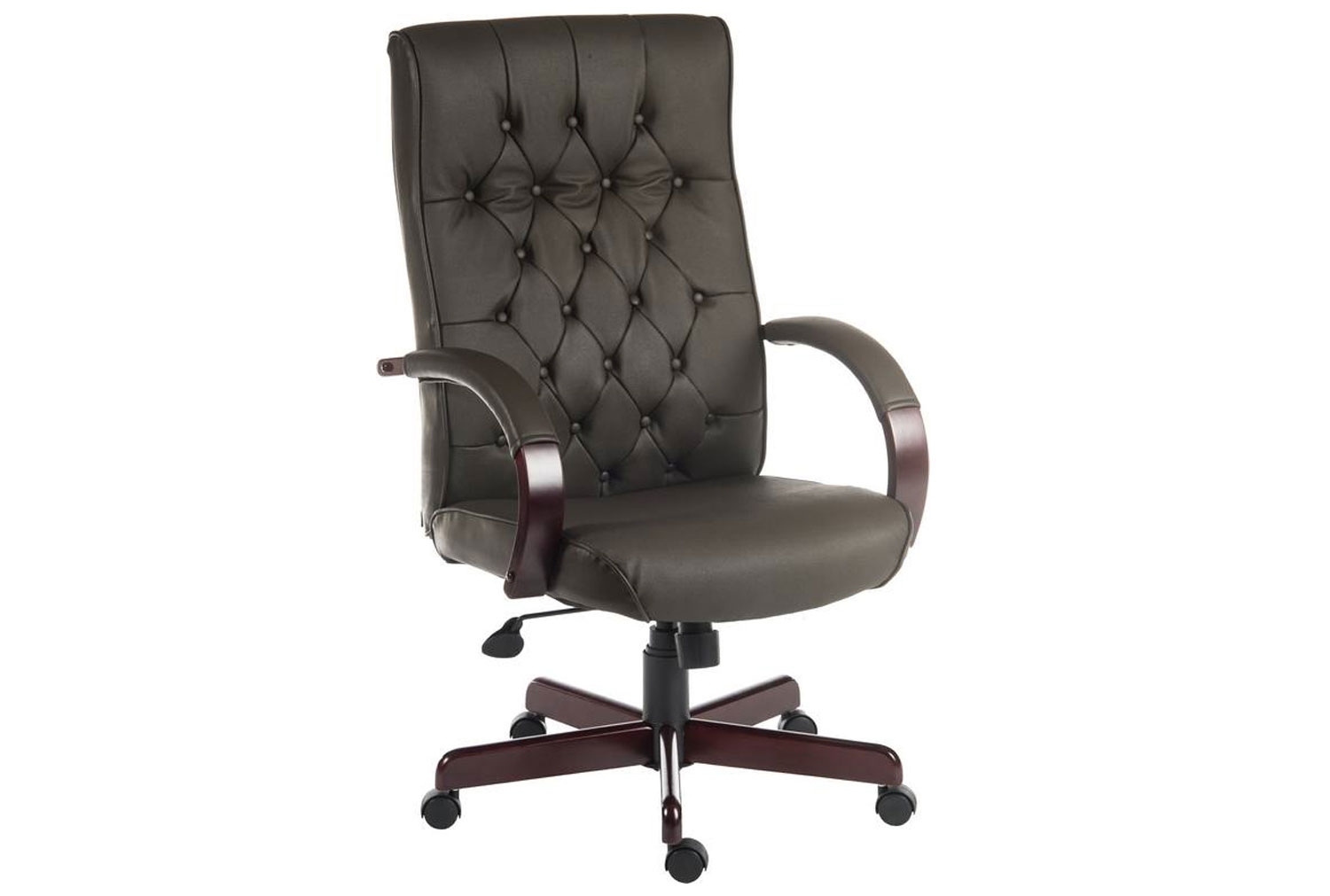 Warwick Leather Faced Executive Office Chair (Brown), Fully Installed