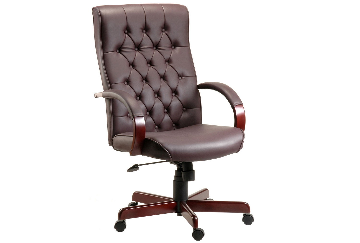 Warwick Leather Faced Executive Office Chair (Burgundy), Fully Installed