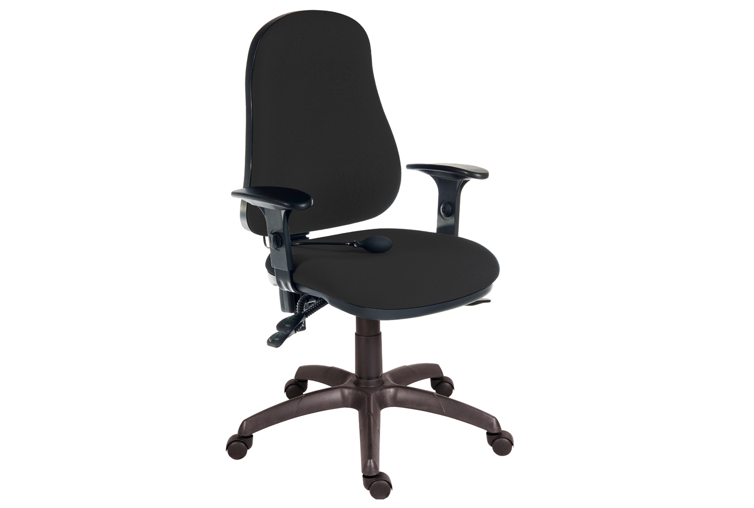 Comfort Ergo Air Operator Office Chair With Adjustable Arms (Fabric), Black, Fully Installed