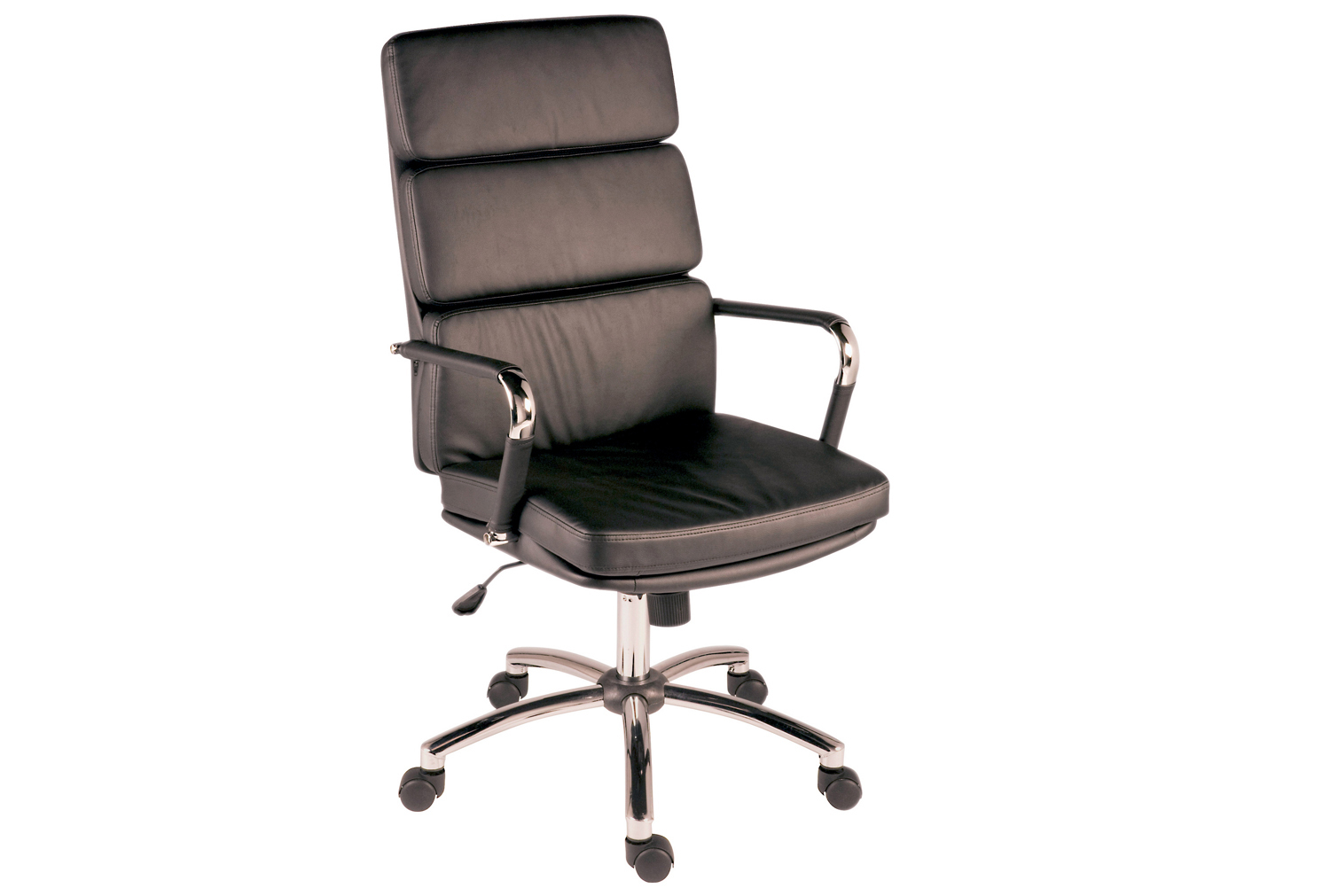 Crowne Leather Faced Executive Office Chair, Black