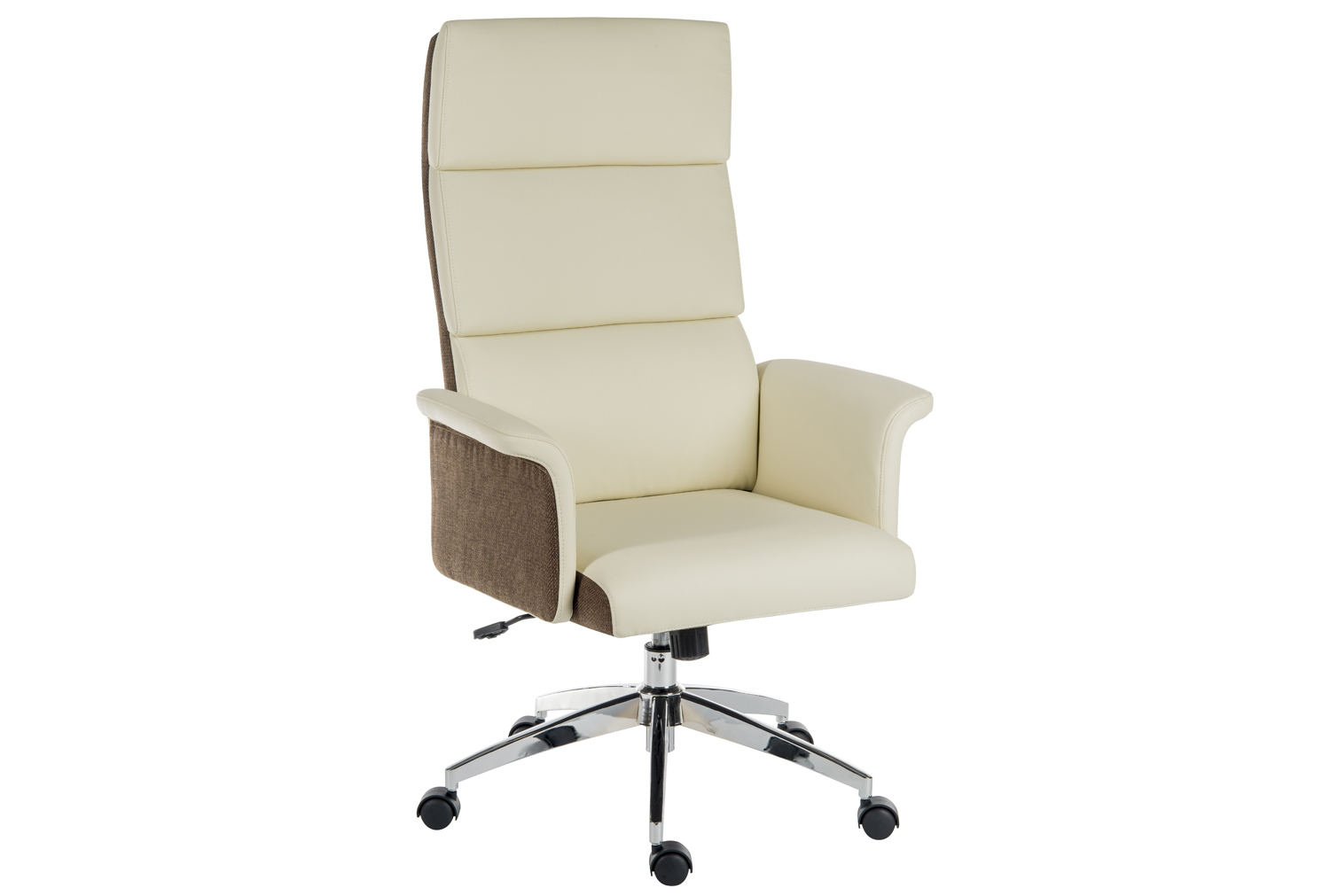 Panache High Back Executive Leather Look Office Chair Cream