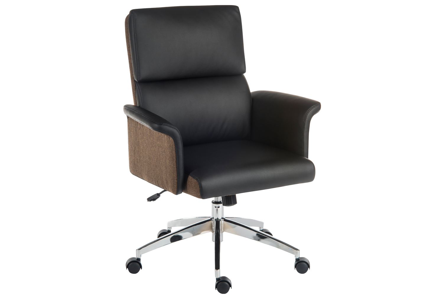Panache Medium Back Executive Leather Look Office Chair Black