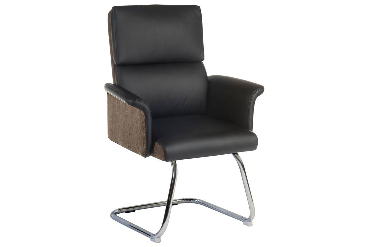 Panache Leather Look Visitor Office Chair (Black), Black