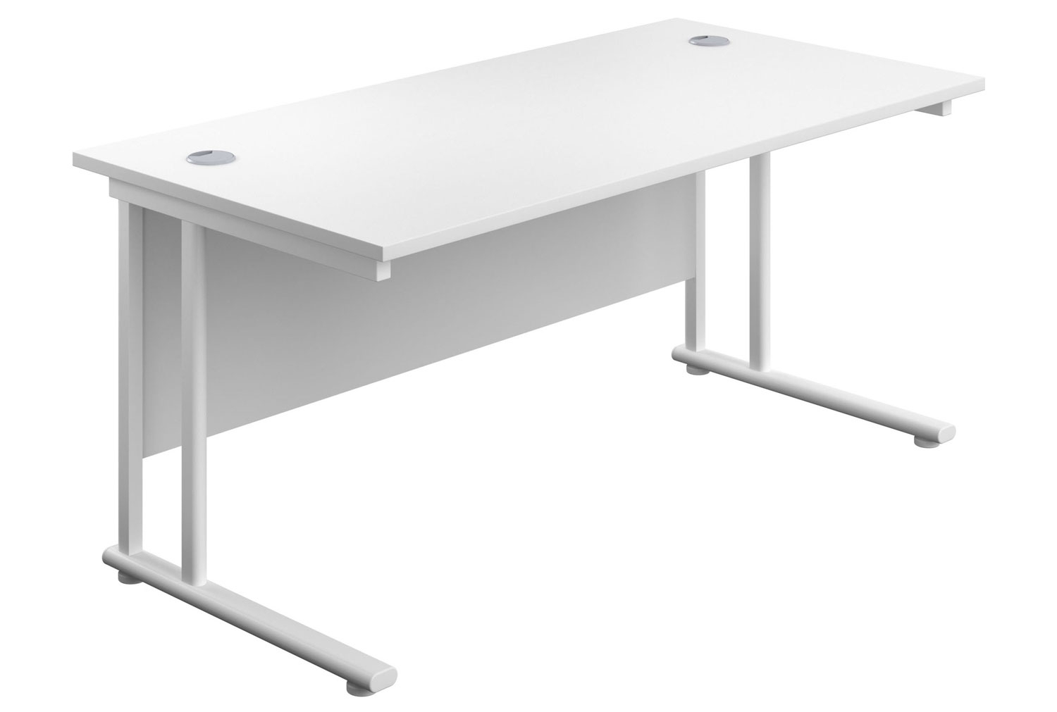 Impulse Rectangular Office Desk, 120wx80dx73h (cm), White Frame, White