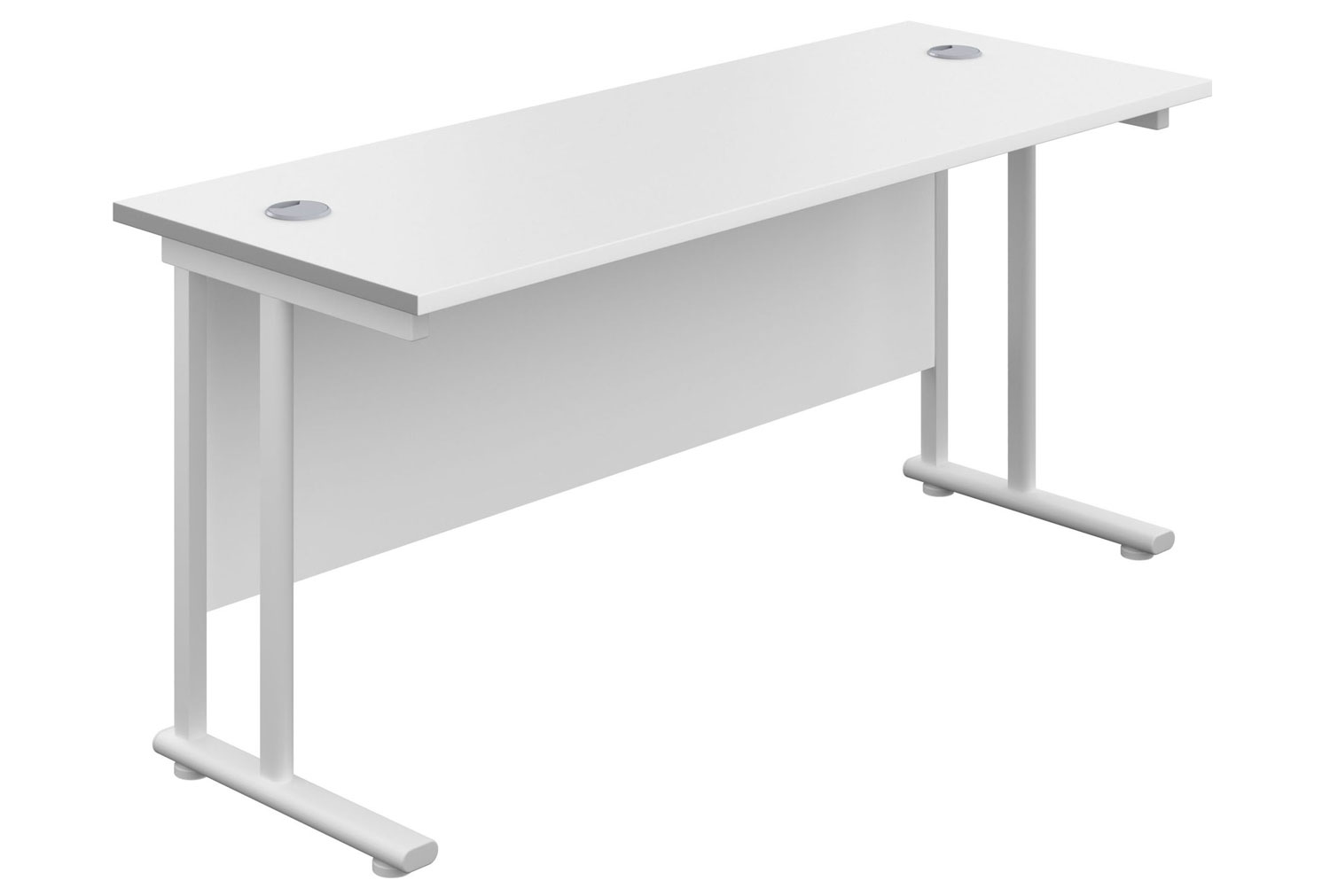 Impulse Narrow Rectangular Office Desk, 120wx60dx73h (cm), White Frame, White, Express Delivery