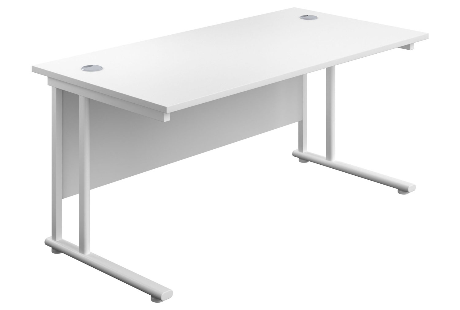 Progress II Rectangular Office Desk, 140wx80dx73h (cm), White Frame, White