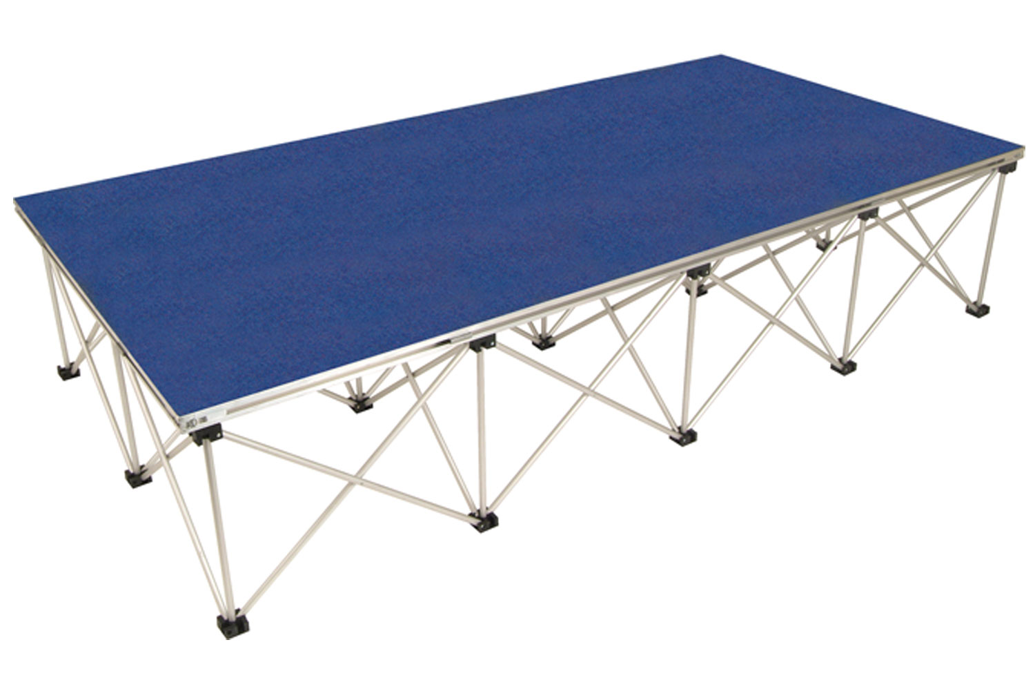 Gopak Ultralight Rectangular Stage Deck & Riser, 200wx100d (cm), Sapphire Blue Carpet
