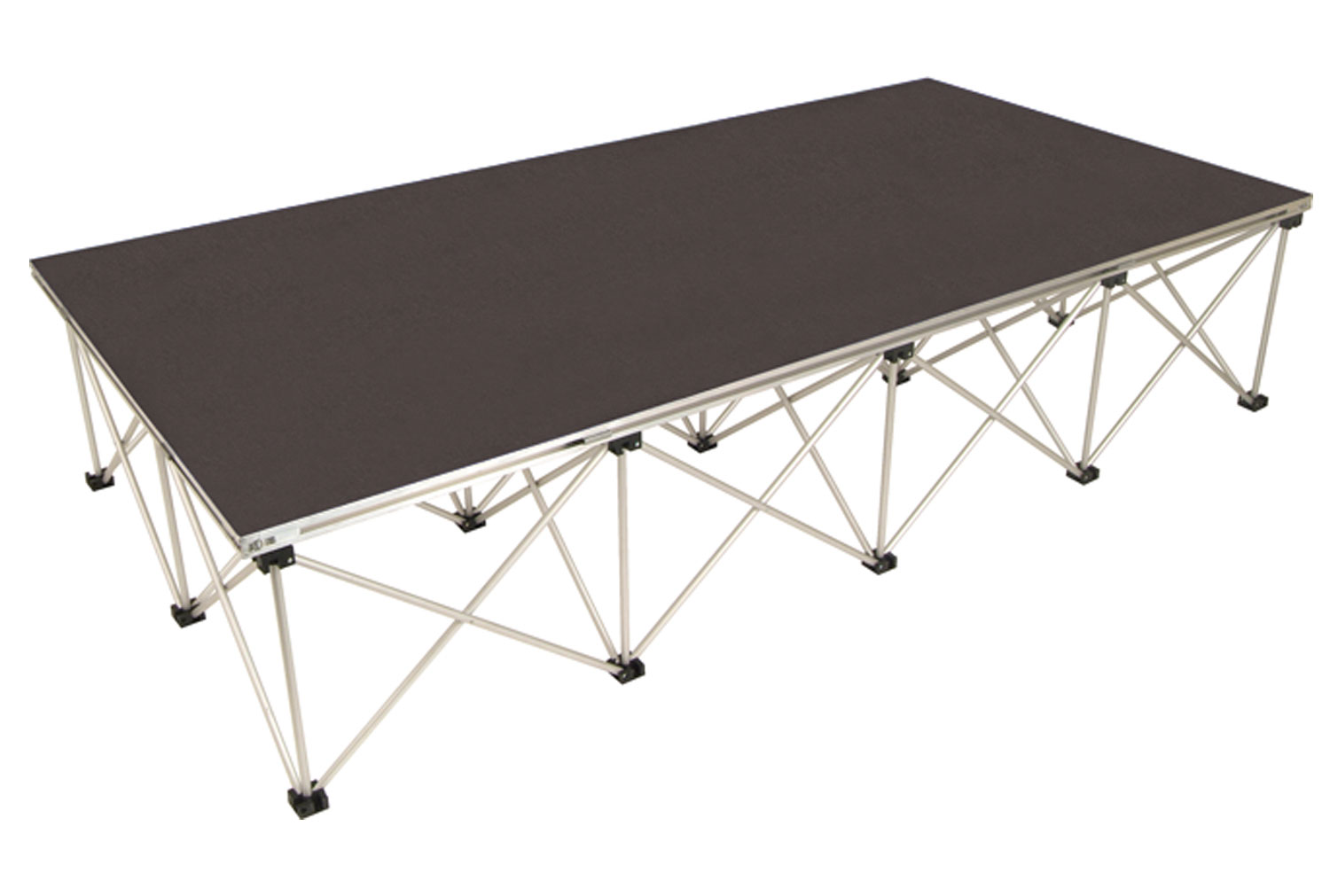 Gopak Ultralight Rectangular Stage Deck & Riser, 200wx100d (cm), Anthracite Grey Carpet