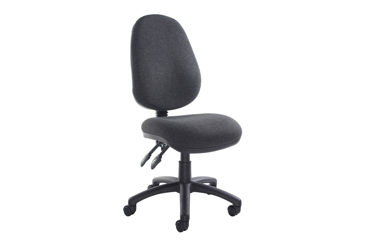 Full Lumbar 2 Lever Operator Office Chair No Arms, Charcoal, Express Delivery