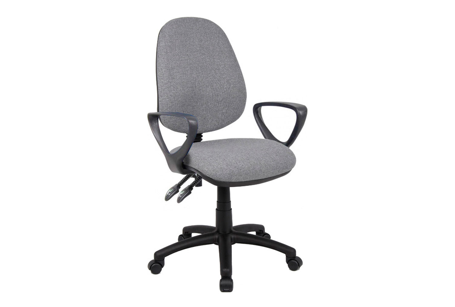Vantage 2 Lever Operator Office Chair With Fixed Arms, Light Grey, Fully Installed