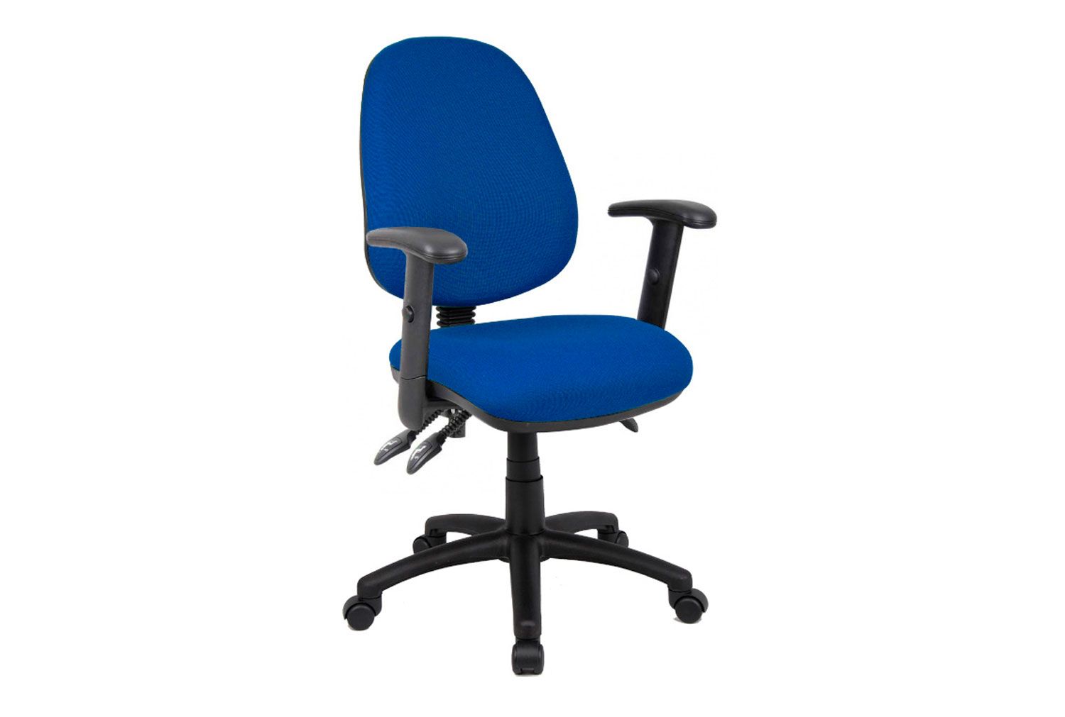Kendall 3 Lever High Back Operator Office Chair, With Adjustable Arms, Blue, Fully Installed