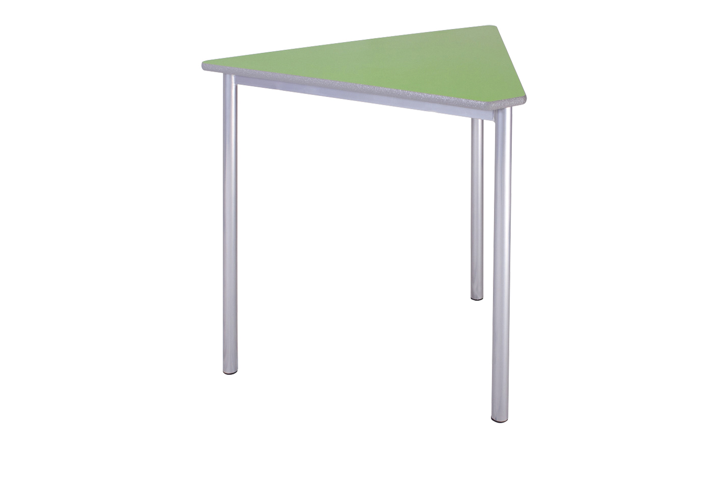 Qty 4 - Educate Premium Wedge Classroom Tables 14+ Years (PU Edge), Black Frame, Light Grey Top