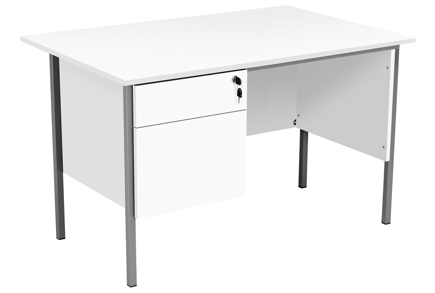 Primo Clerical Office Desk With 2 Drawers, 180wx75dx73h (cm), White, Express Delivery