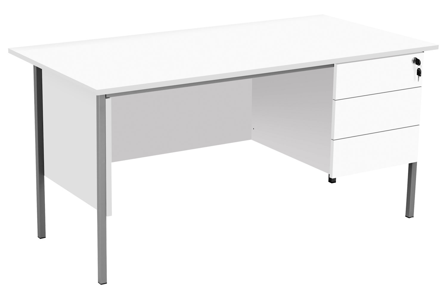 Primo Clerical Office Desk With 3 Drawers, 180wx75dx73h (cm), White, Express Delivery