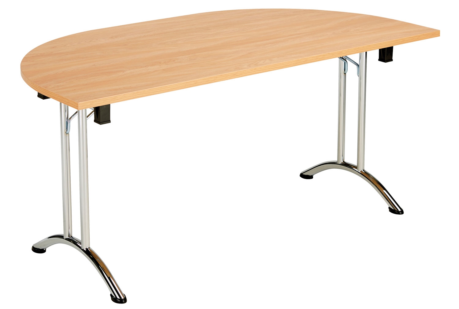 Alliance Semi-Circular Folding Tables, 160wx80dx73h (cm), Silver Frame, Beech Top