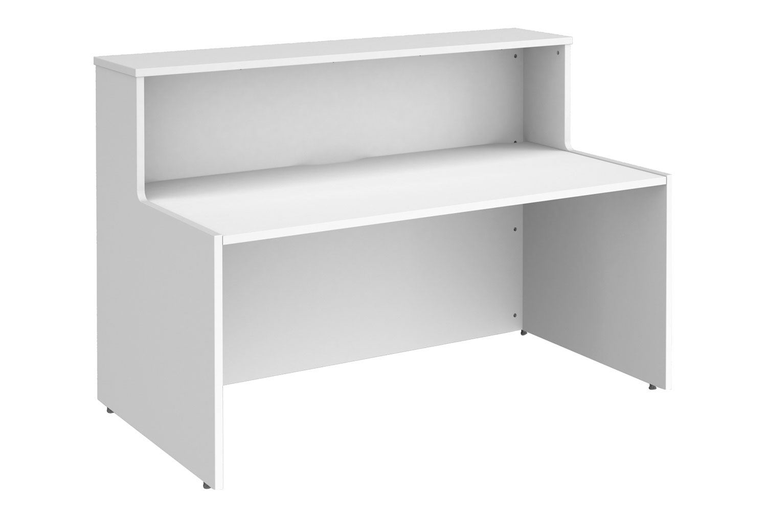 Salute Panel End Reception Desk, 146w (cm), White, Fully Installed
