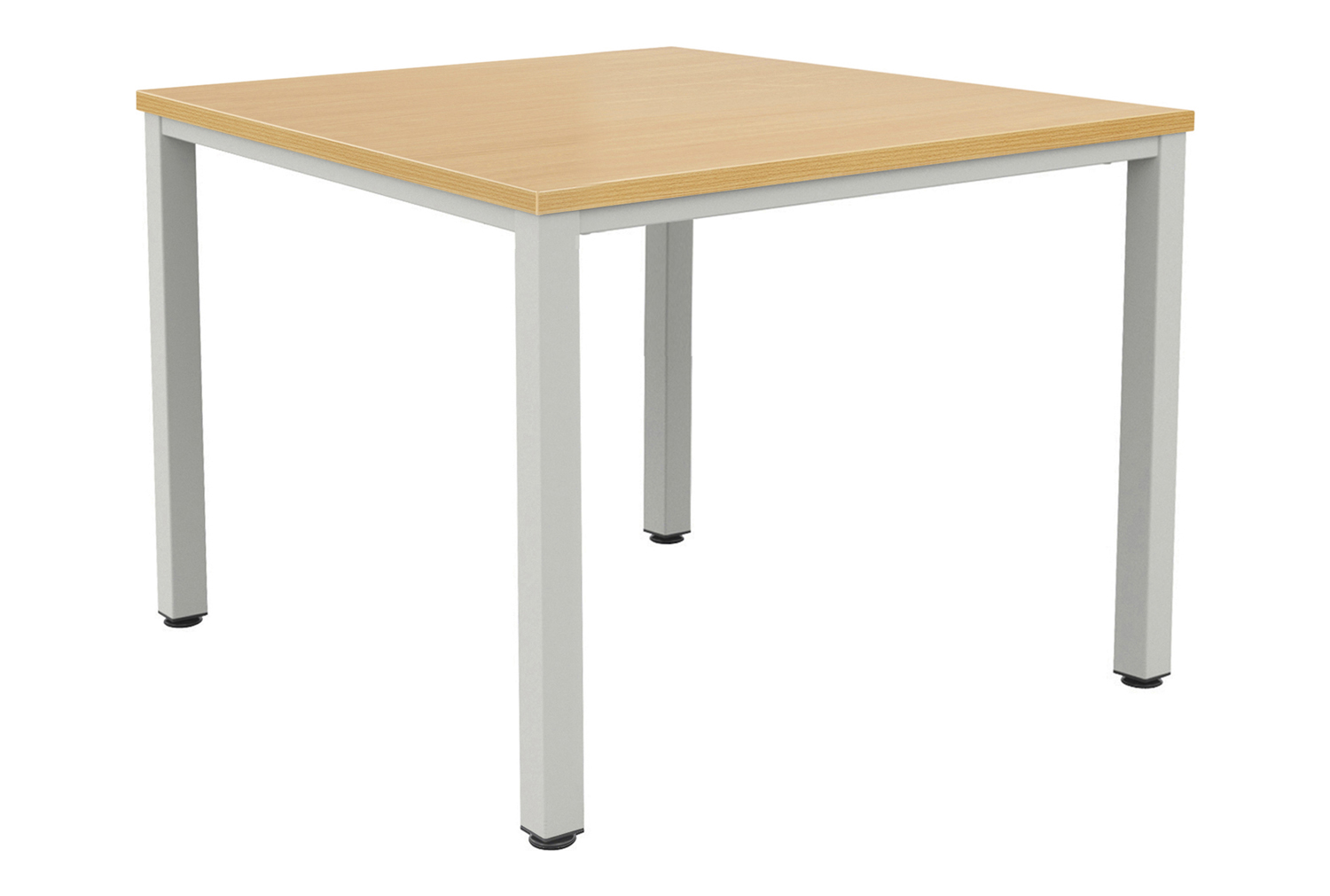 Vera Square Boardroom Table, 120wx120dx74h (cm), Silver Frame, Sorano Oak Top, Fully Installed
