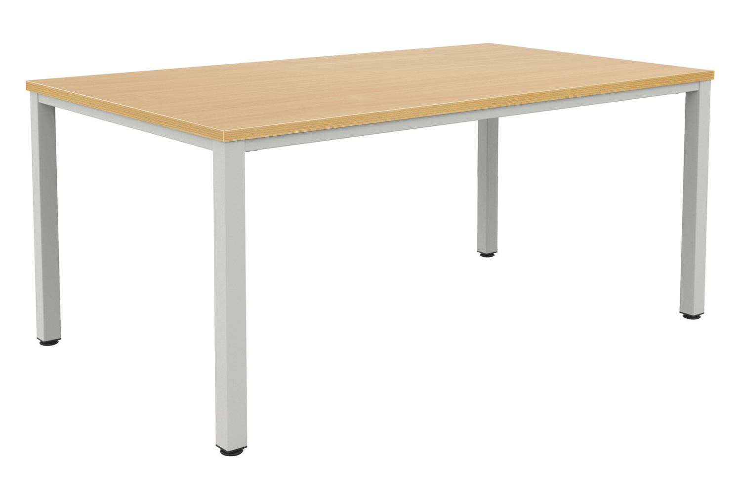 Vera Rectangular Boardroom Table, 160wx80dx74h (cm), Silver Frame, Ellmau Beech Top